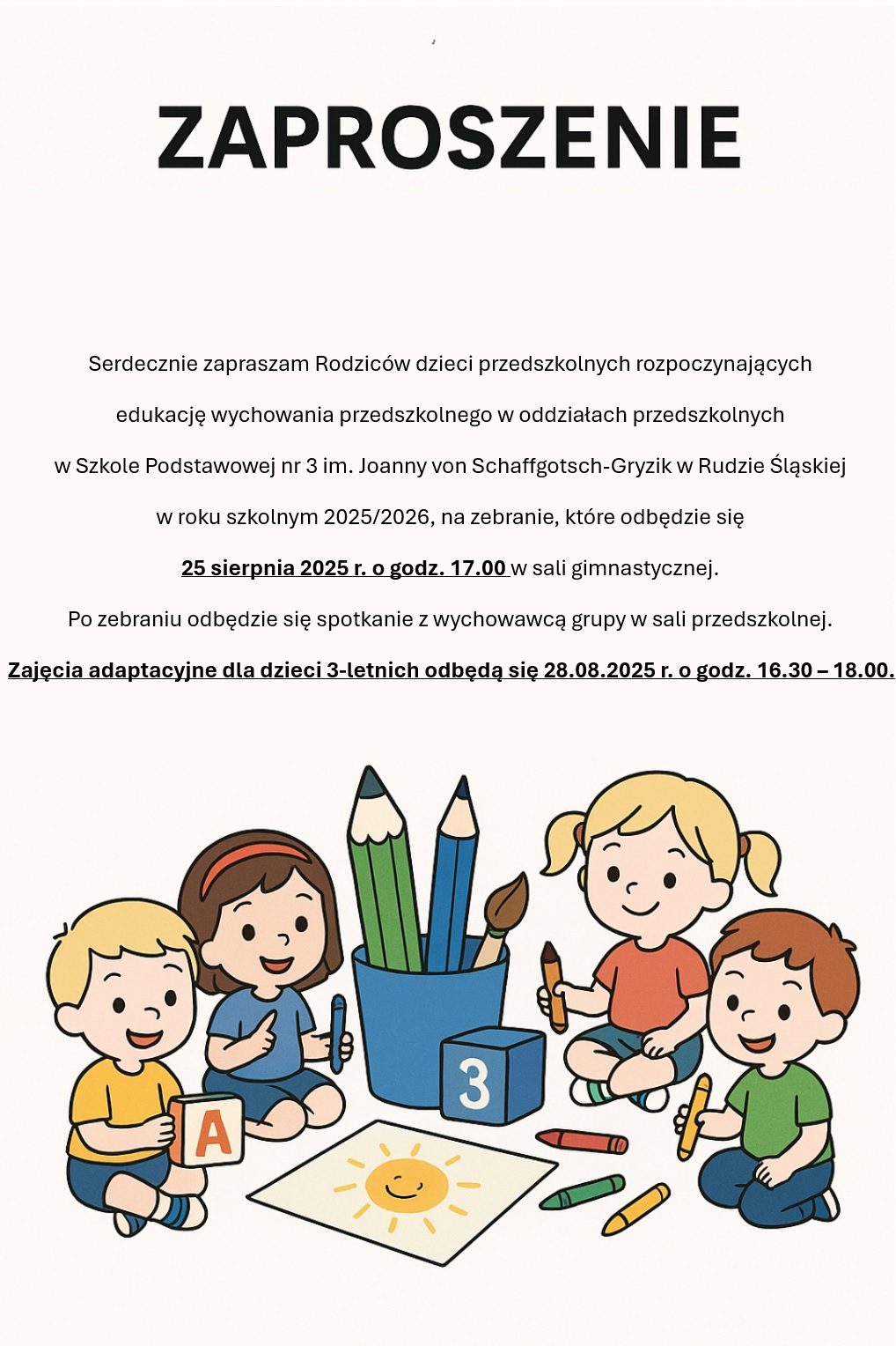 zaproszenie przedszkole 2025 2026